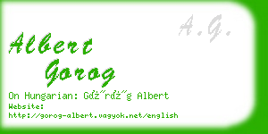 albert gorog business card